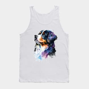 Colorful Bernese Mountain Dog Watercolor Art Tank Top